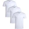 Lucky Brand Men’s Undershirt – 3 Pack Basic Short Sleeve T-Shirts – Cotton Crewneck and V-Neck Undershirts for Men (S-XL)(All White- Crew)