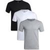 Lucky Brand Men’s Undershirt – 3 Pack Basic Short Sleeve T-Shirts – Cotton Crewneck and V-Neck Undershirts for Men (S-XL)(Black/White/Grey- Crew)