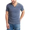 Lucky Brand Mens Venice Burnout Notch Neck Tee Shirt(American Navy)