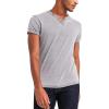 Lucky Brand Mens Venice Burnout Notch Neck Tee Shirt(Frost Grey)