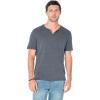 Lucky Brand Mens Venice Burnout Notch Neck Tee Shirt(Jet Black)