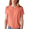 Lucky Brand Men’s Venice Burnout V Neck Tee(Burnt Ochre)