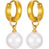 Lucky Brand Real Gold Plated, Imitation Pearl Drop Dangle Earrings