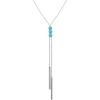 Lucky Brand Silver Y Shaped Single Necklace with Howlite Stone Pendant
