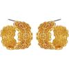 Lucky Brand Trendy Filigree Pattern Textured Surface Hoop Earrings