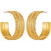 Lucky Brand Trendy Textured Surface Hoop Earrings