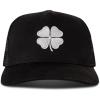 Lucky Brand Trucker Hat | Snapback | Adjustable | Mesh Back | Retro | Baseball Cap | Golf | Fishing | American Heritage(3d Embroidered Clover – Black)