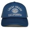 Lucky Brand Trucker Hat | Snapback | Adjustable | Mesh Back | Retro | Baseball Cap | Golf | Fishing | American Heritage(Collegiate – Blue)