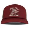 Lucky Brand Trucker Hat | Snapback | Adjustable | Mesh Back | Retro | Baseball Cap | Golf | Fishing | American Heritage(Lucky Rose – Red)