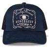 Lucky Brand Trucker Hat | Snapback | Adjustable | Mesh Back | Retro | Baseball Cap | Golf | Fishing | American Heritage(Vintage Trucker – Navy)