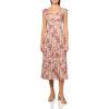 Lucky Brand Women’s Cinched Pleated Button Down Midi Dress(Pink Floral)
