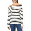 Lucky Brand Women’s Cloud Soft Off The Shoulder Sweater(Cadet Navy Multi Stripe)