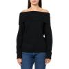 Lucky Brand Women’s Cloud Soft Off The Shoulder Sweater(Dark Black)