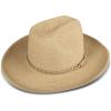 Lucky Brand Women’s Cowboy Hat | Western | Woven | Wide Brim | Adjustable | Breathable | Straw | Sun Protection(Woven Western – Stone)