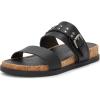 Lucky Brand Women’s Dineesa Flat Sandal(Black Leather)