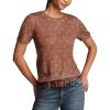 Lucky Brand Womens Dot Print Sweater Tee(Marron Dot)