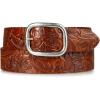 Lucky Brand Women’s Embroidered Leather Belt | Stylish | Classic | Western-Inspired | American Heritage | Jean | Pant(Floral Debossed – Tan)