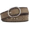 Lucky Brand Women’s Embroidered Leather Belt | Stylish | Classic | Western-Inspired | American Heritage | Jean | Pant(Suede Laced – Olive)
