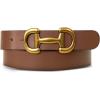 Lucky Brand Women’s Fashion Leather Belt | Stylish | Trend | Classic | Modern | Jean | Pant | Skirt | Dress(Equestrian – Tan)
