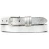Lucky Brand Women’s Fashion Leather Belt | Stylish | Trend | Classic | Modern | Jean | Pant | Skirt | Dress(Metallic Triple Keeper – Silver)