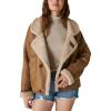Lucky Brand Women’s Faux Shearling Moto Jacket(Cognac)