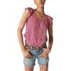 Lucky Brand Women’s Flutter Sleeve Knit Pullover(Red Violet Acid Washed)
