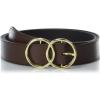 Lucky Brand Women’s Leather Belt | Leather | Trend | Stylish | Classic | Modern | Jeans | Pants | Skirt | Dress(Leather Double Ring – Brown)