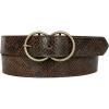 Lucky Brand Women’s Leather Belt | Leather | Trend | Stylish | Classic | Modern | Jeans | Pants | Skirt | Dress(Snakeskin Double Ring – Brown)