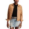 Lucky Brand Women’s Leather Trucker Jacket(Cognac)