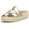 Lucky Brand Women’s Loftee Sandal-Platform(Platino)