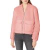 Lucky Brand Women’s Long Sleeve Zip Front Utility Teddy Coat(Rose Tan)