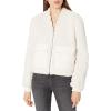 Lucky Brand Women’s Long Sleeve Zip Front Utility Teddy Coat(Stone)