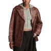 Lucky Brand Women’s Marla Leather Pebble Trench(Burgundy)