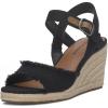Lucky Brand Women’s Mindra Espadrille Wedge Sandal(Black Denim 1)