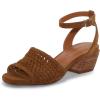 Lucky Brand Women’s Modessa Ankle Strap Heeled Sandal(Tan)
