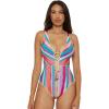 Lucky Brand Womens Porto Covo Plunge Maillot One Piece Swimsuit, Bathing Suits for Women(Multicolor)