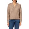 Lucky Brand Women’s Pullover Ribbed Hoodie (7gg)(Deep Taupe)