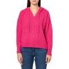 Lucky Brand Women’s Pullover Ribbed Hoodie (7gg)(Pink Power)