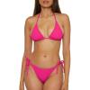 Lucky Brand Women’s Sky Above Sand Textured Triangle Top Side Bottom Bikini Set, Adjustable, Tie Back, Two Piece Swimsuits(Magenta)