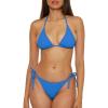 Lucky Brand Women’s Sky Above Sand Textured Triangle Top Side Bottom Bikini Set, Adjustable, Tie Back, Two Piece Swimsuits(Vibrant Blue)
