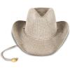 Lucky Brand Womens Straw Cowboy Hat | Western | Woven | Wide Brim | Adjustable | Breathable | Straw | Sun Protection(Metallic Straw – Champagne)