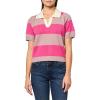 Lucky Brand Women’s Striped Polo Short Sleeve Tee(Woodrose)