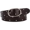 Lucky Brand Women’s Studded Leather Belt | Stylish | Classic | Modern | Jeans | Pants | Skirt | Dress(Center Bar Studded – Black)