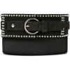 Lucky Brand Women’s Studded Leather Belt | Stylish | Classic | Modern | Jeans | Pants | Skirt | Dress(Studded Suede Stretch – Black)