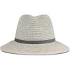Lucky Brand Womens Summer Straw Wide Brim Boater Panama Adjustable Hat (One Size Fits Most)(Leather Tie – Gray)