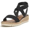 Lucky Brand Women’s Thimba Wedge Sandal(Black)