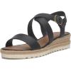 Lucky Brand Women’s Trianna Wedge Sandal(Smooth Black)