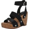 Lucky Brand Women’s Valintina Wedge Sandal(Black)