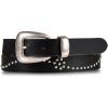 Lucky Brand Women’s Western-Inspired Leather Belt | Classic | American Heritage | Casual | Vintage | Cowboy(Studded Leather – Black)