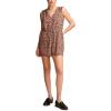 Lucky Brand Womens Women’s Cinched Floral Romper(Peach Whip Multi)